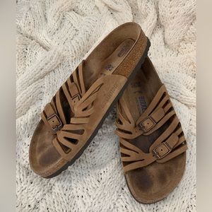 Women’s Birkenstock Granada brown leather sandals Size 39
